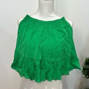 Bright green skirt